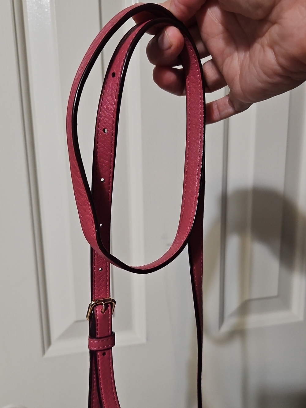 Coach EUC Berry Leather Adjustable Crossbody Strap with Gold Hardware